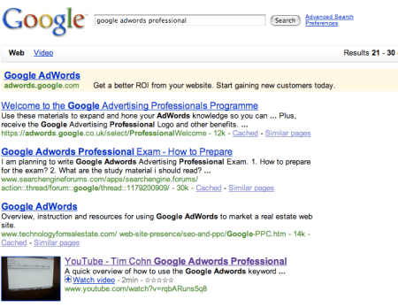 Google Adwords Professional