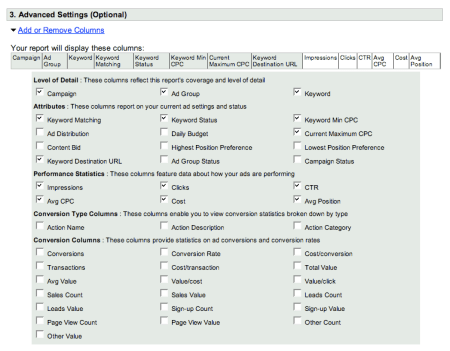 Adwords Quality Score Advanced Settings