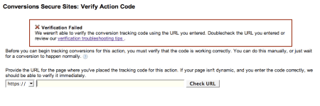 Conversion Code Verification Failure