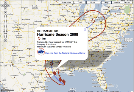 Hurricane Ike 24 Hour Forecast