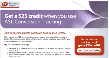 Ask Conversion Tracking