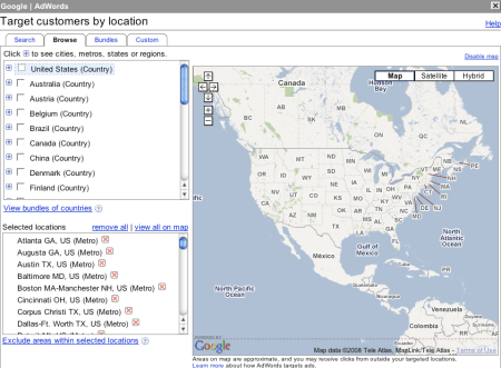 Google Search Advertising Country Geotargeting