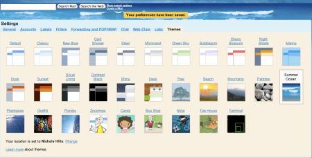 Summer Ocean Gmail Theme