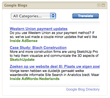 Google Blog Gadget 2.0