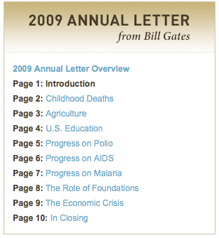 2009 Annual Letter From Bill Gates