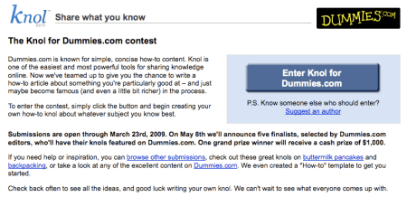 Google Knol For Dummies.com Contest Rules