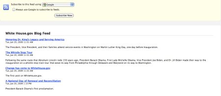 WhiteHouse RSS Feed