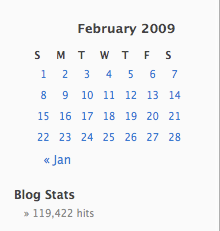 February 2009 Total Blog Traffic