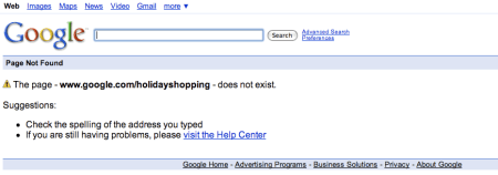 Google Holiday Shopping Page