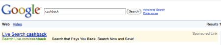 Google Search Cashback