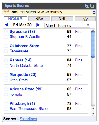 Sports Scores Standings