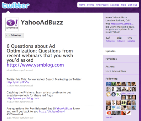Yahoo Search Marketing Twitter