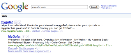 My Gofer Search Result