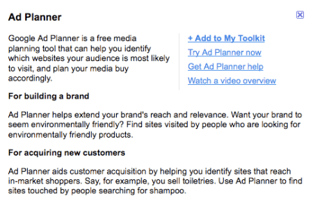 Google Ad Planner Google Ad Planner