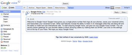 Google Voice Menu