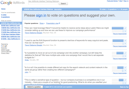 Submit Adwords Questions