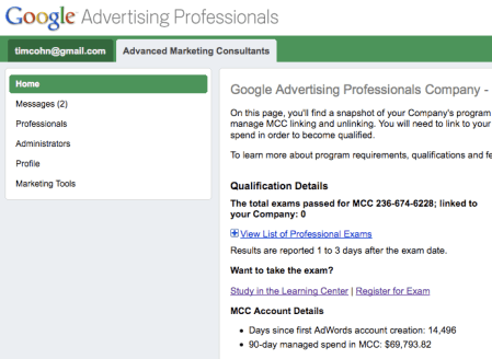 14,496 Days Since first Adwords Account creation