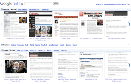 Google Fast Flip Recent