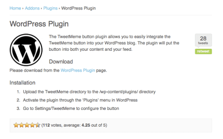 Tweetmeme WordPress Plugin