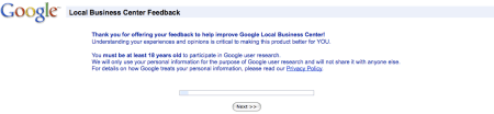 Google Local Business Center Feedback I