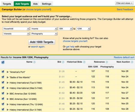 Google TV Ads Campaign Builder