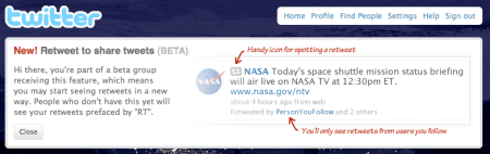 Twitter ReTweet Beta