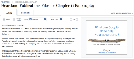 Heartland Publications Bankruptcy Google Ad