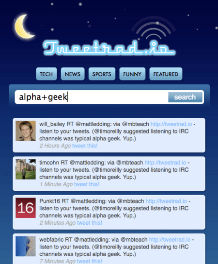 TweetRad.io Alpha Geek