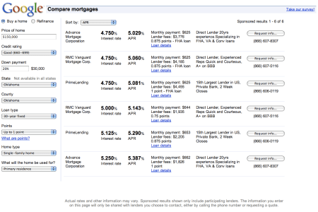Google Compare Mortgages