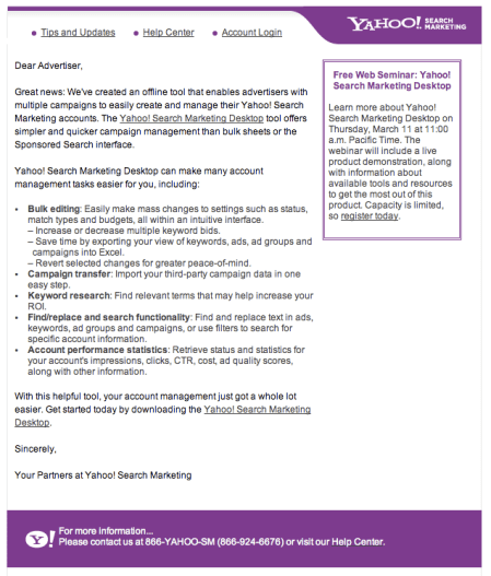 Yahoo Search Marketing Desktop