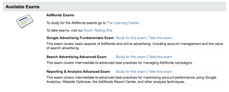 Available Google Exams