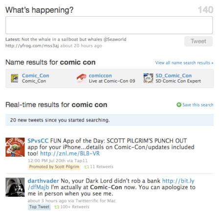 Twitter Searches Name Results
