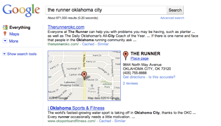 OneBox with Google Places