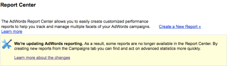 Adwords Report Center