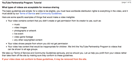 YouTube Revenue Sharing