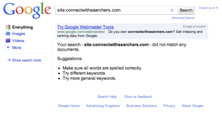 Site Searches Generate Google Webmaster Tools Ad