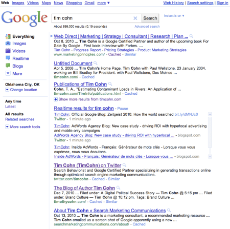 Realtime Google Results