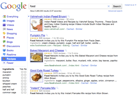Google Recipes Link